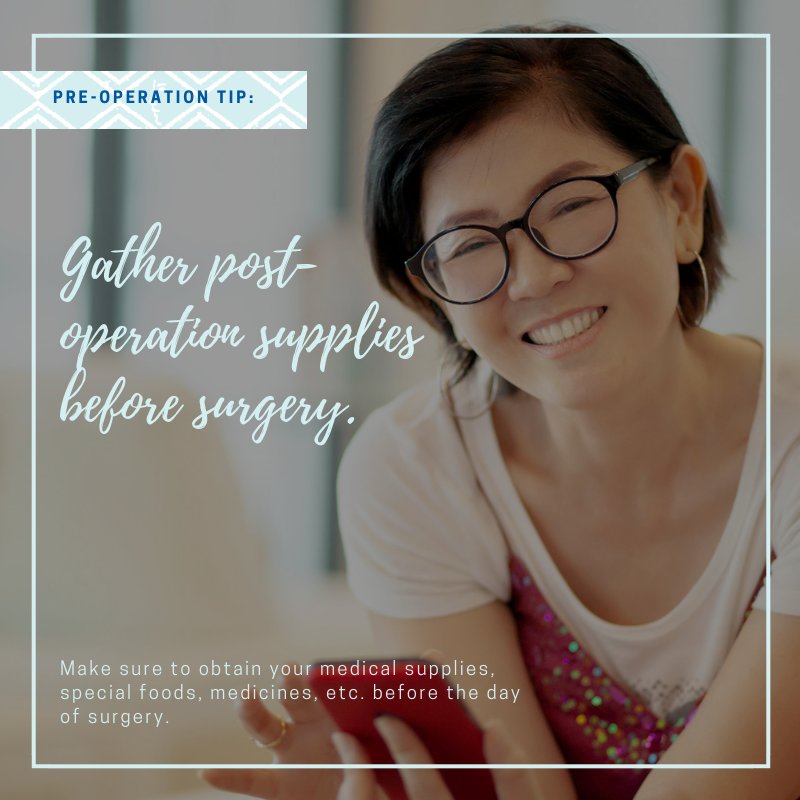 DrHiranaka's tweet image. Gather supplies before the #surgery so you can focus on #postoperation healing. #TipTuesday