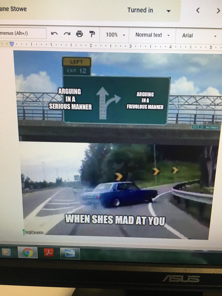 aTeacherStory's tweet photo. Kids coming up with some clever memes to illustrate their vocabulary words. This one is for the word frivolous 😂 #vocabulary #englishteacher #memes https://t.co/fZ4mW0XSuv