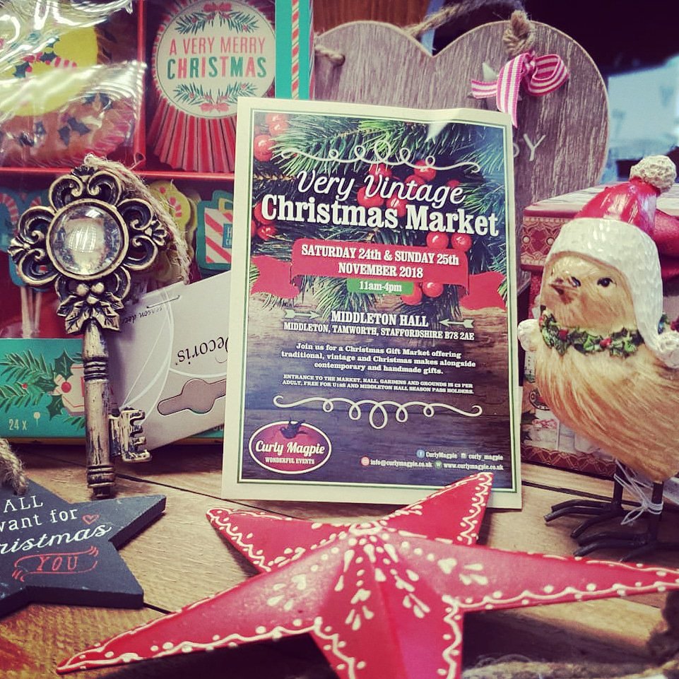 Find us at #middletonhall #vintagetamworth #vintagechristmas #handmadechristmas Sat 24th and Sunday 25th November x