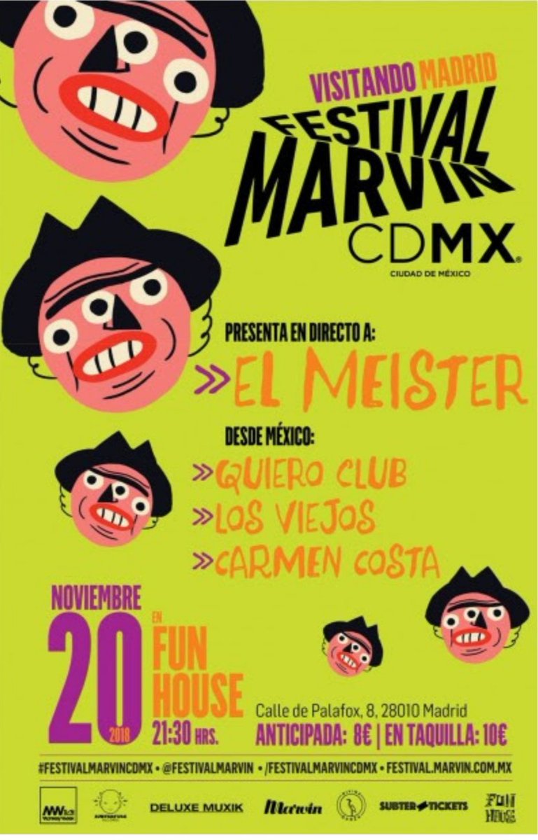 📢 CONCURSO HIPSTERICO 📢
Sorteamos 5 entradas dobles para asistir al <a href="/FestivalMarvin/">FESTIVAL MARVIN</a> el próximo 20 de noviembre en Madrid. ¿Quieres participar? ¡Solo tienes hasta el este viernes a las 18.00! 
👉 RTea esta publicación y síguenos en Twitter o participa a través de nuestro fb