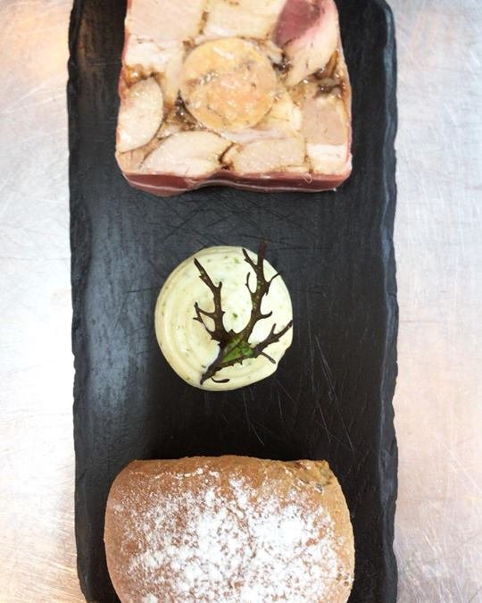TheLythValley's tweet image. Game terrine, mustard cress, tarragon mayonnaise, seeded ale bread. Why not try some new season game from the Winster Estate, next time you visit #LythValleyInn?