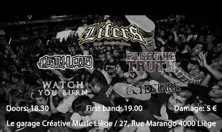 Next up: Saturday November 17th at #legaragecréativemusicliège (BE) with #lifers #asithurts #facethetruth and #watchyouburn . All roll out 🤙🍺. #coldstare #coldstarehardcore #hxclives #hardcoremusic #saturdaynight