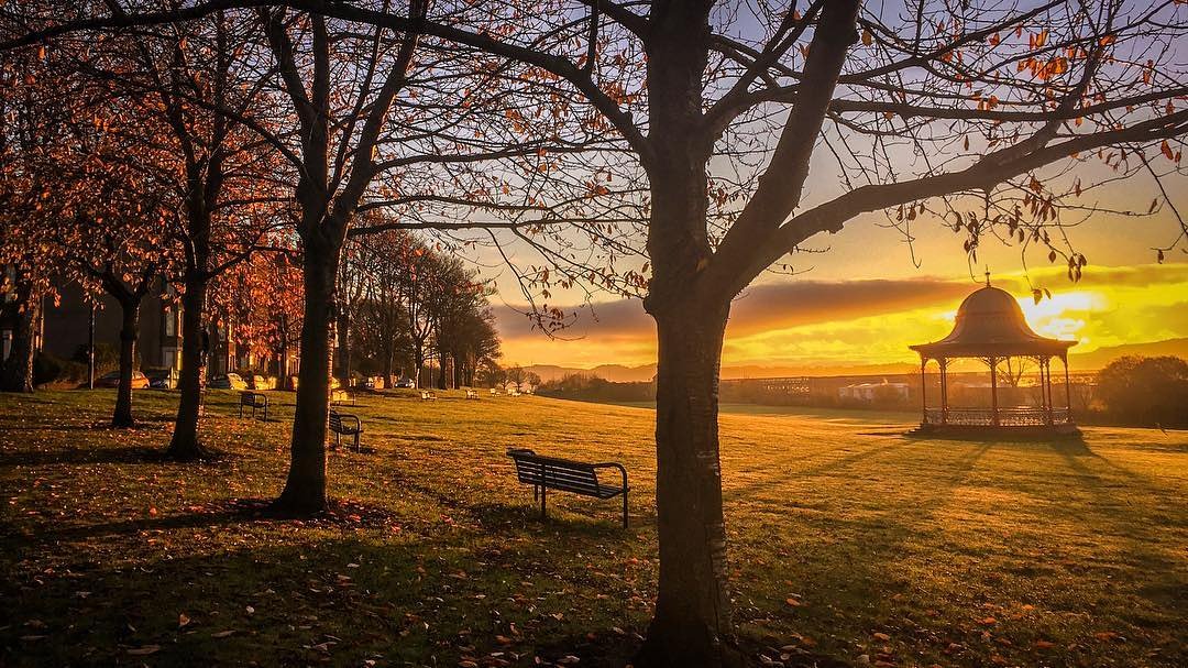 Woah!!! 😮😮😮 Magdalen Green looking affe braw in the golden sunshine and the autumn nature surrounding it! This absoulute beauty was captured by Brian Morrice! 😍😍😍 📷: Brian Morrice (@.brianmorrice via Instagram) #Dundee #DundeeIsNow #MagdalenGreen #Beautiful
