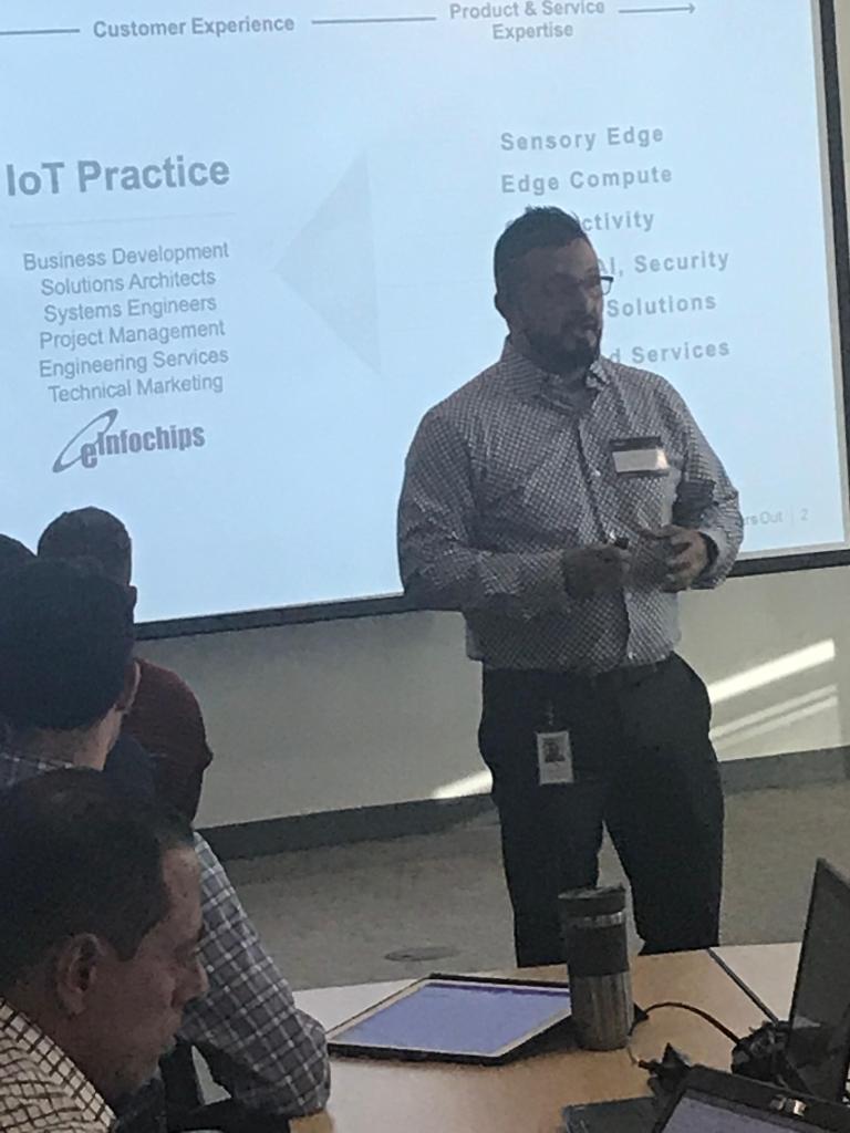 ArrowECS's tweet photo. We're talking #IoT at Arrow's #SynergySummit2018! Nik Sanchez discusses Arrow's IoT solution capabilities and Andres Ruiz takes the floor for Cisco. https://t.co/ZfRpO6m8zq