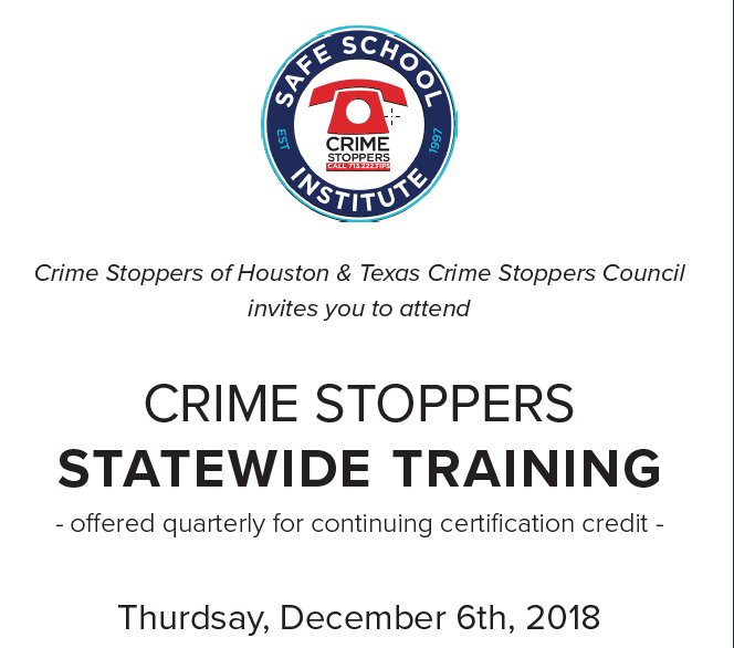 TexasCS's tweet image. TEXAS CRIME STOPPERS NEWS! - #StopCrime #TogetherWeCan #TxCS #TexasFight #NewsUpdate #CampusTime #Training mailchi.mp/7309e713e07d/t…