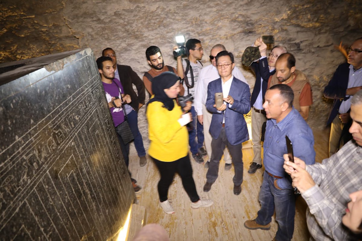 TourismandAntiq's tweet photo. Dr. Khaled El-Enany &amp; #ambassadors from all the #world visited the #serapeum #saqaara #Egypt https://t.co/tTJES9rFVg