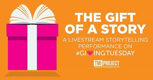 We’re gearing up for #GivingTuesday here at TMI Project, excited to announce that this year’s Gift of a Story True Storytelling Stream will be broadcast on Facebook from <a href="/SenateGarage/">Senate Garage</a>! Tune in on 11/27 @ 7pm, or join us in person. Info here: buff.ly/2QoEl3w