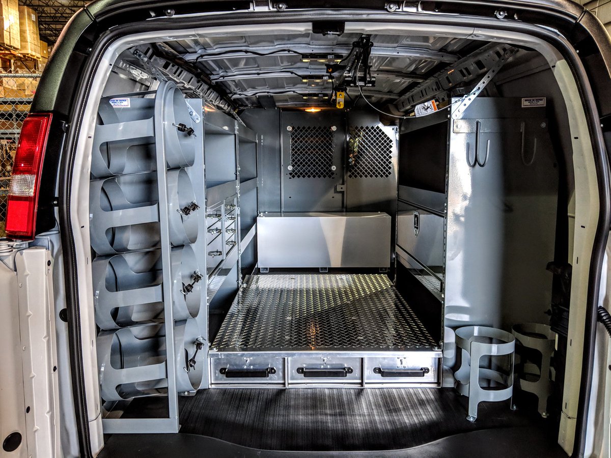 AmericanVan149's tweet image. Recent upfit of #ChevyExpress 135" wheelbase #van by AmericanVan.com. Items include #StandardShelving with #DrawerUnitInserts #RefrigerantTankTower #AluminumSlideDrawer unit along the floor #aluminumStorageCabinet #JetRack #utilityhooks &amp;amp; #BulkheadPartition #Safefleet #NJ