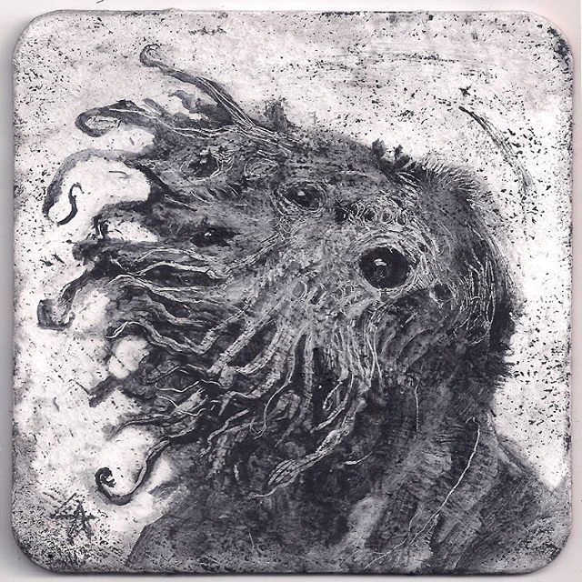 Lovecraftiana will be represented with 5 new paintings at @nucleusportland this Friday! Be there! #cthulhu #coaster #tentacle #creature #contemporaryart https://t.co/AfIOOWWfVs 