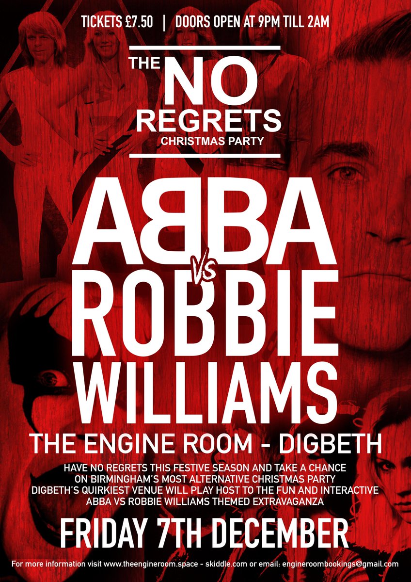 TheEngineRoomB5's tweet photo. 💫 NEW EVENT INFO! 

We've had a crazy few months hosting @redbull, @oxjambrum, birthday parties and more in our #quirky #Birmingham #party venue.

Our next event is an #Abba vs #RobbieWilliams #Christmas themed extravaganza on 7 December.

 TICKETS > https://t.co/DA7rb0wxLK https://t.co/bRq4fLuA2I
