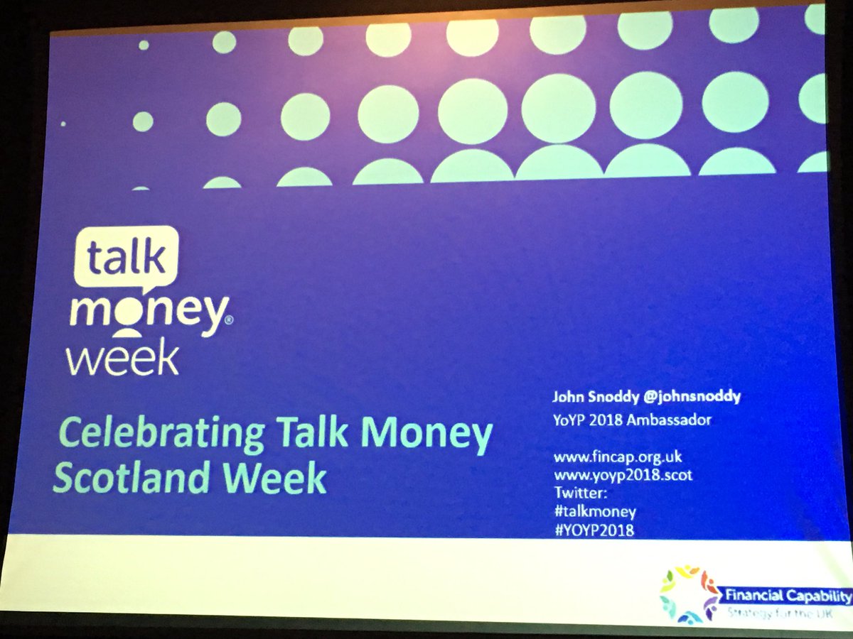 And we’re off “Talk Money Scotland reception” at Edinburgh city chambers, @johnsnoddy hosting as YOYP Ambassador @FinCapStrategy #YOYP18 #Talkmoney