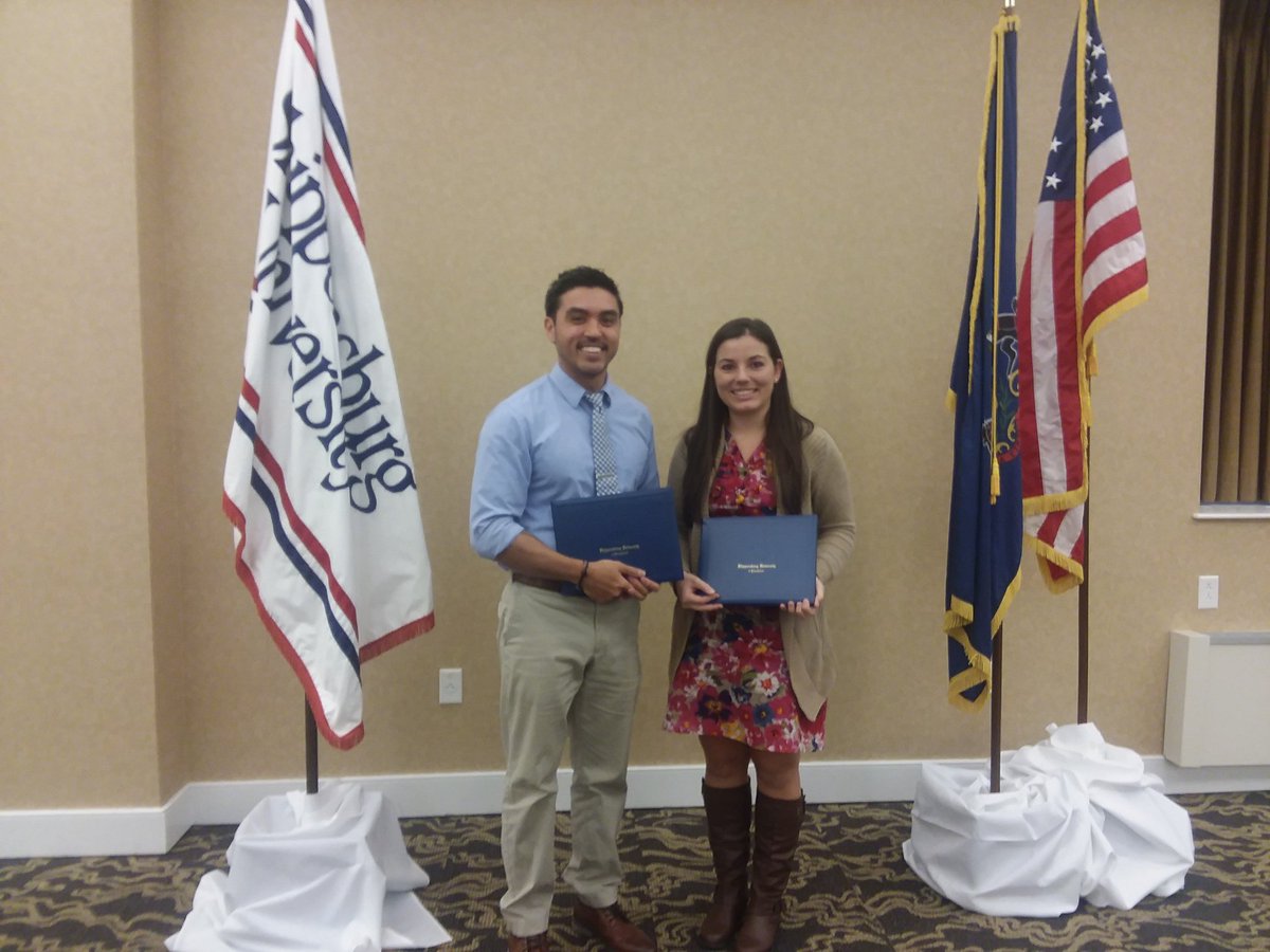greyhoundsupe's tweet photo. Shippensburg High School math teacher Jocelyn Topper and Shippensburg Middle School English teacher Ted Dewald were honored at Shippensburg University Outstanding Teachers Recognition Program. CONGRATULATIONS Ted and Jocelyn! https://t.co/zGWv9CVgCL
