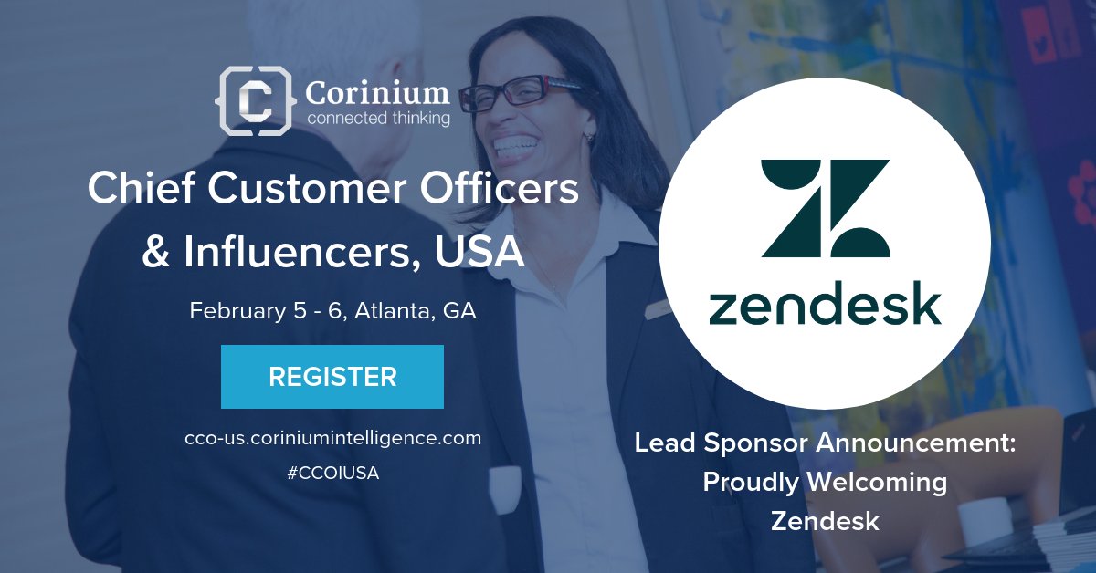Chief Customer Officers &amp; Influencers, USA is pleased as Punch to announce and welcome on board new lead sponsor Zendesk! Join us February 5-6 2019 in Atlanta: bit.ly/2OJT8V3 #journeymapping #designthinking #Insights #digitaltransformation #customercentricity #CCOIUSA