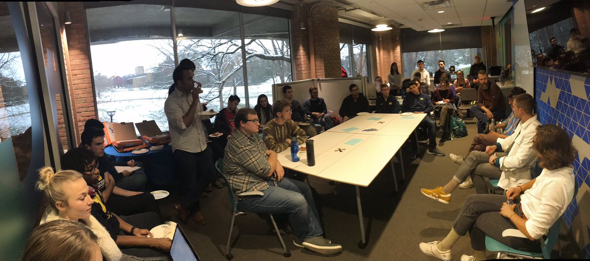 smtdexcel's tweet image. Standing room only for #EXCELTalk w/TIGUE! Thx @ganzmatt &amp;amp; @JoeGramleyUMich for helping realize this visit, months-long in the making. Catch their show 8PM tonite McIntosh! @umichsmtd @umichARTS