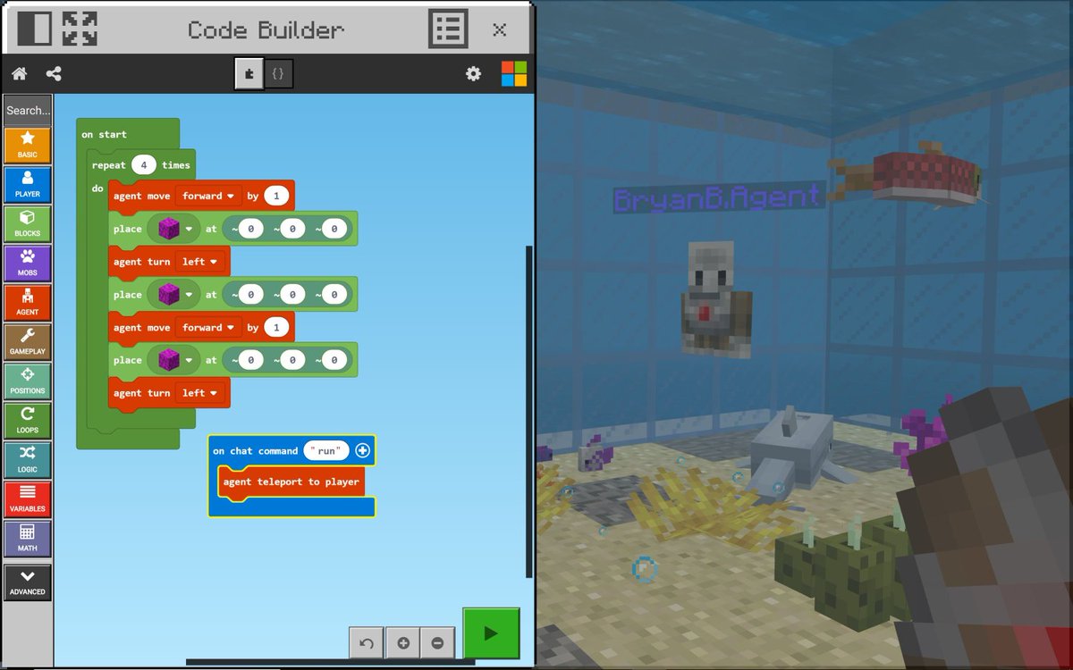 Code Builder in Minecraft Education – Minecraft Education