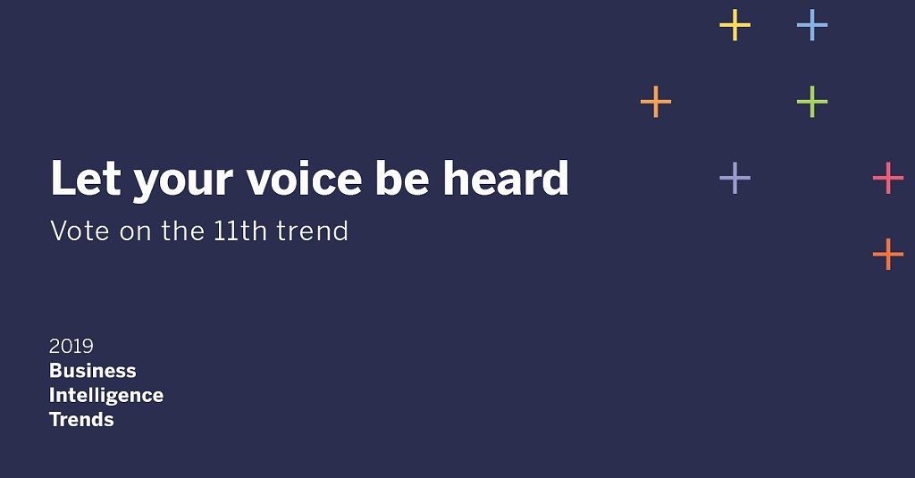 TableauCareers's tweet image. What #BI trend do YOU think will be hot in 2019? 🔥Cast your vote for the 11th trend: tabsoft.co/2SVuTWY
#TheFutureisDATA