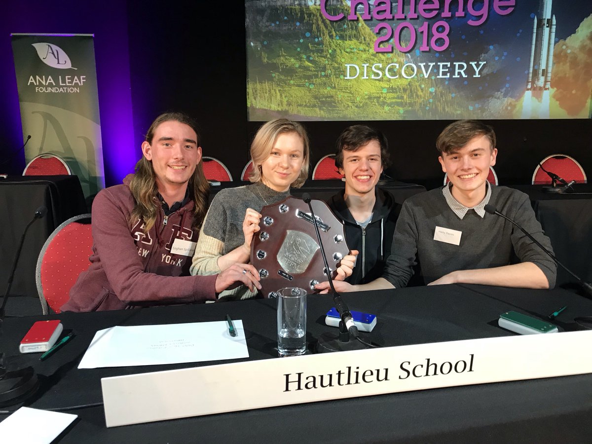 dePChallenge's tweet photo. Hautlieu School have been crowned champions in the Jersey Post 16 De Putron Challenge! They will face Elizabeth College at the inter-island final in a couple weeks time. #CoolToBeClever https://t.co/Wlv1fjting