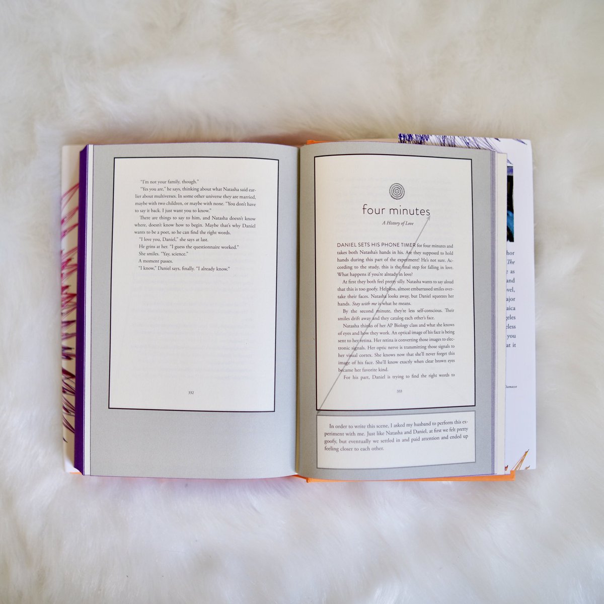 NicolaYoon's tweet photo. 😍, the Collector’s Edition of #thesunisalsoastar is out today exclusively @BNBuzz! It’s got PURPLE edges, a MAP of Natasha &amp; Daniel’s path thru NYC (drawn by my supersweetie @davidyoon), an annotated chapter &amp; a short intro essay I wrote for the advanced copies way back in 2016! https://t.co/vRIYDCFN2q