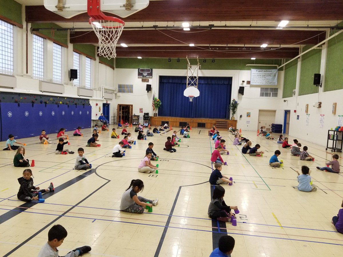 Kindergarten Students participating in World Speed Stacking Day last week!