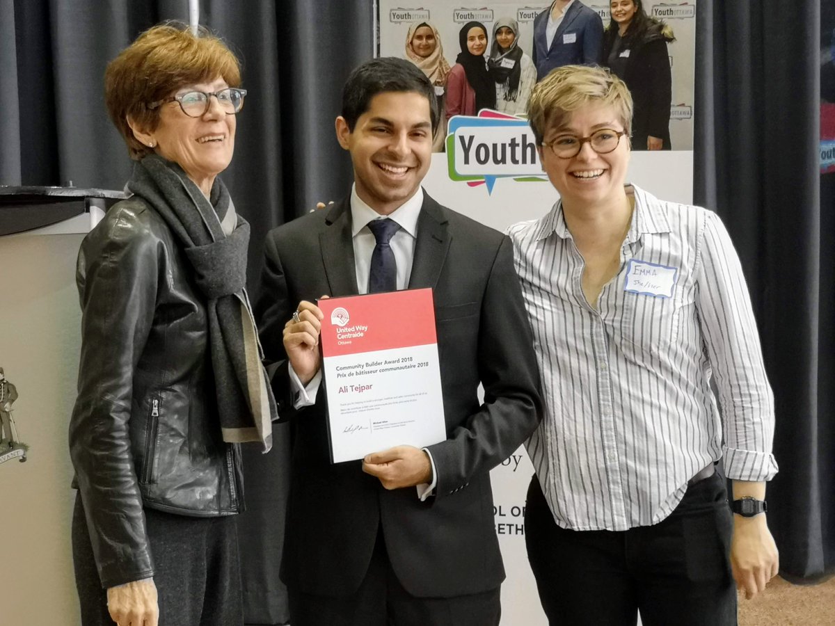 AlbertWong13's tweet photo. Congratulations @AliTejpar on your @UnitedWayOttawa Community Builder Award! Ali created the Ottawa Mayor for a Day contest to inspire #youth to improve #OttCity. Involved in @OttawaShapers #myCanada150 photo exhibit feat. > 80 photos and stories of Canadians. #diversity #YAS2018 https://t.co/QXM82LuKlp