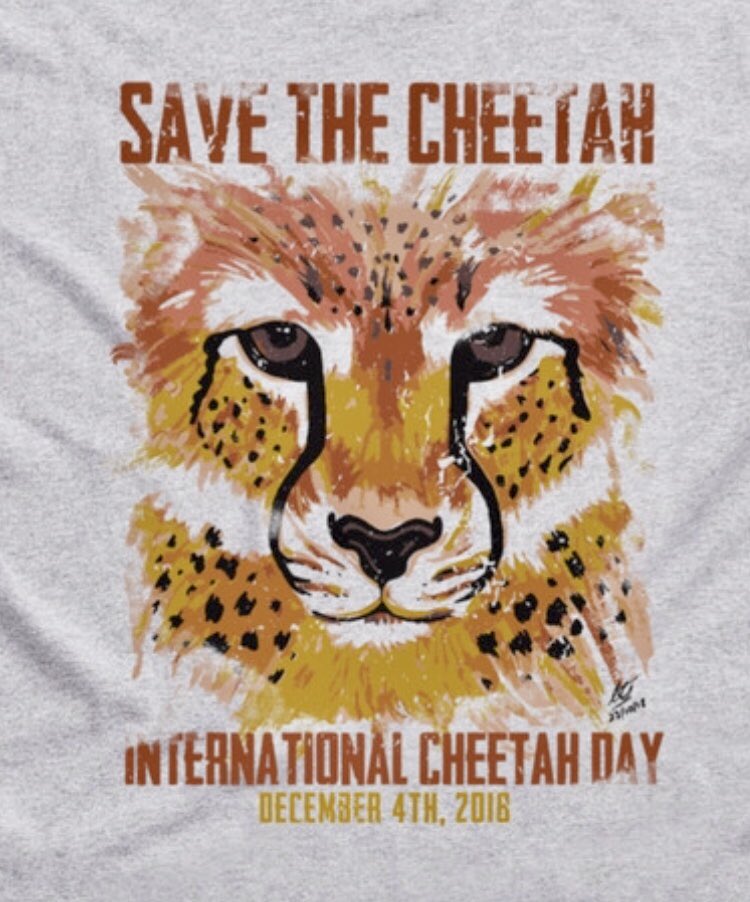 CCFCheetah's tweet photo. The 4th of Dec is International Cheetah Day, spread the word and tell the world that together we will fight to #SaveTheCheetah 
Get your hands on one of these magnificent T-Shirts to show your support!
https://t.co/CadkGdBGw9 https://t.co/famjFZFiQy