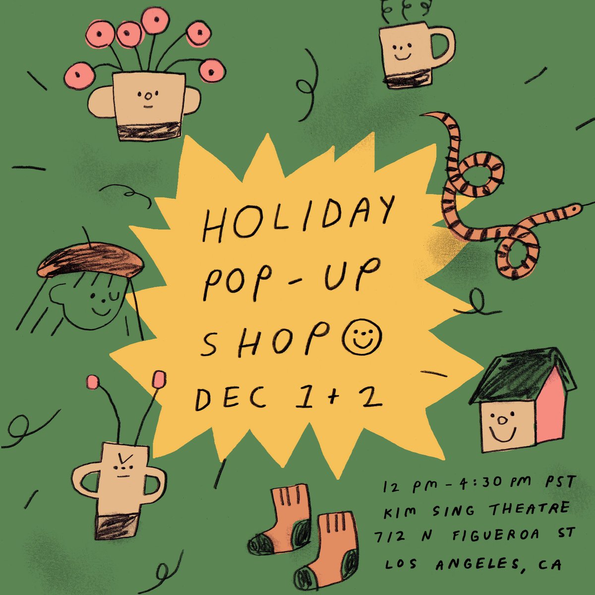 i'm super excited to host my first pop-up shop in los angeles!! i'll have new unreleased apparel and ceramics, so stop by and say hello! ☺️ 
