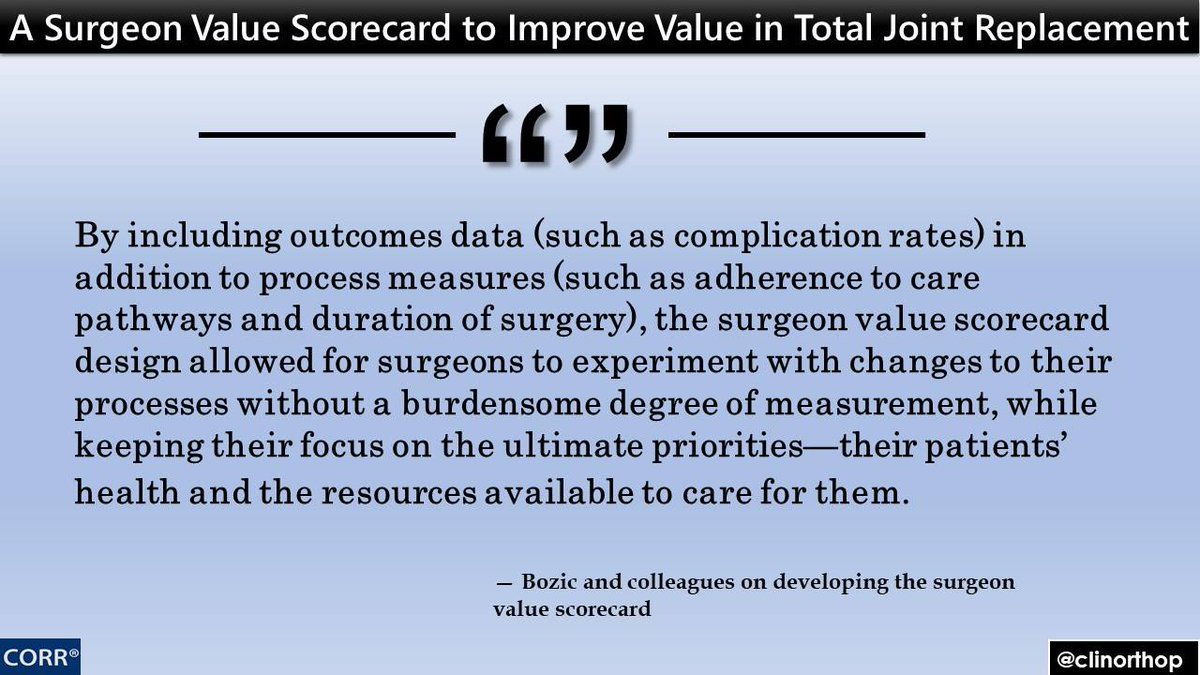 Clinorthop's tweet image. Value-based Healthcare: A Surgeon Value Scorecard to Improve Value in Total Joint Replacement #CORRColumns #Value #OutcomesData ow.ly/F1Hj30mBdWY