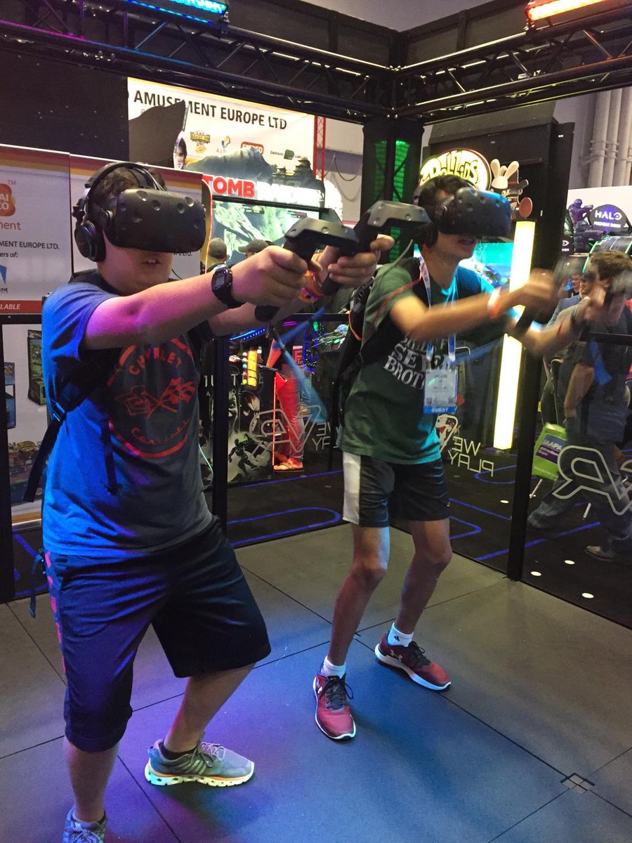 AiSolve's tweet photo. Itβs amazing that we get to showcase #WePlayVR all around the world. This week weβre at #IAAPA18 booth 900/1000 and #MAPIC18 from tomorrow as well. Weβre excited to see more fun reactions from people of all ages, from the US right down to France. #lbvr #fec https://t.co/oZsie2HBAB