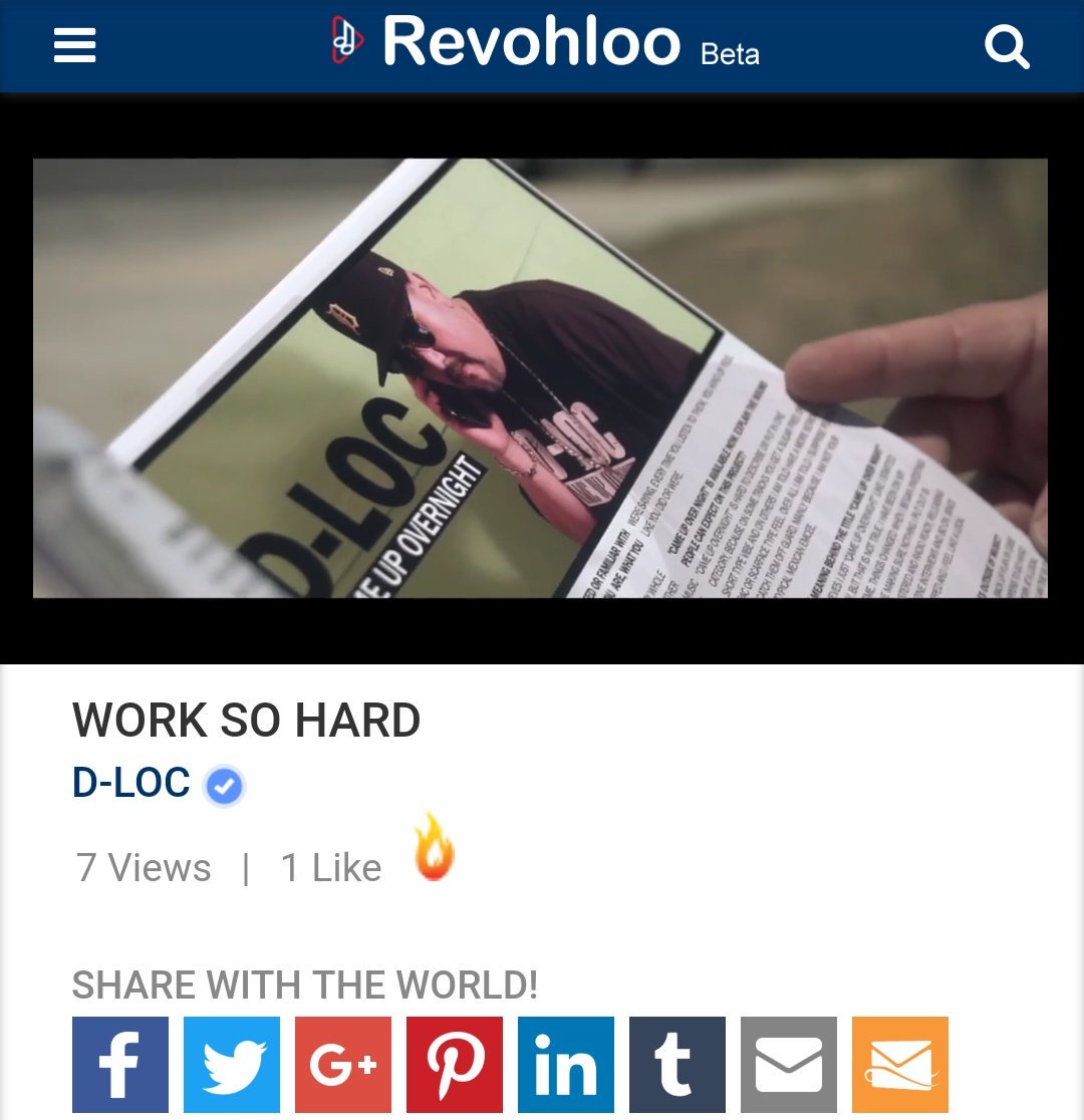 📶H💥T NEW MUSIC VIDEO 🆙

Go Show D-LOC Some ❤ YES The Track is D💥PE! #WorkSoHard

@TRUMEDINA 'Work So Hard'
▶▶revohloo.com/Revohloo/Play/…

#Revohloo #SoundCloud #Apple #Amazon #Spotify #Tencent #Tidal #MusicVideos #hiphop #rapper #California

#MusicVideoAlert