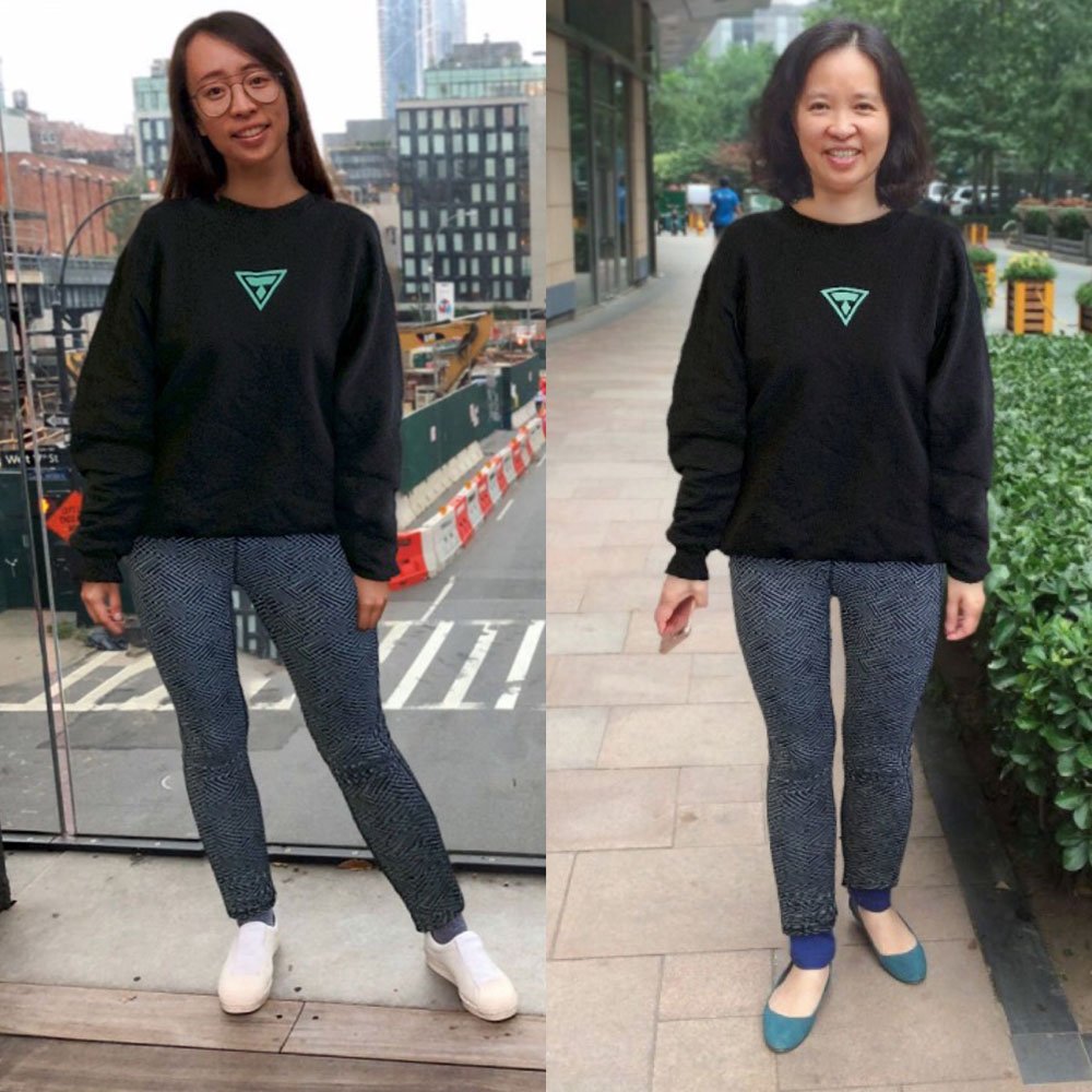 tryforma's tweet image. Ever wonder what your mom would look like in your outfit? ☺️ Upload your own outfits to the app and have friends/family try them on and see #whoworeitbetter 😍 #virtualreality #appleapp #tuesdayselfie