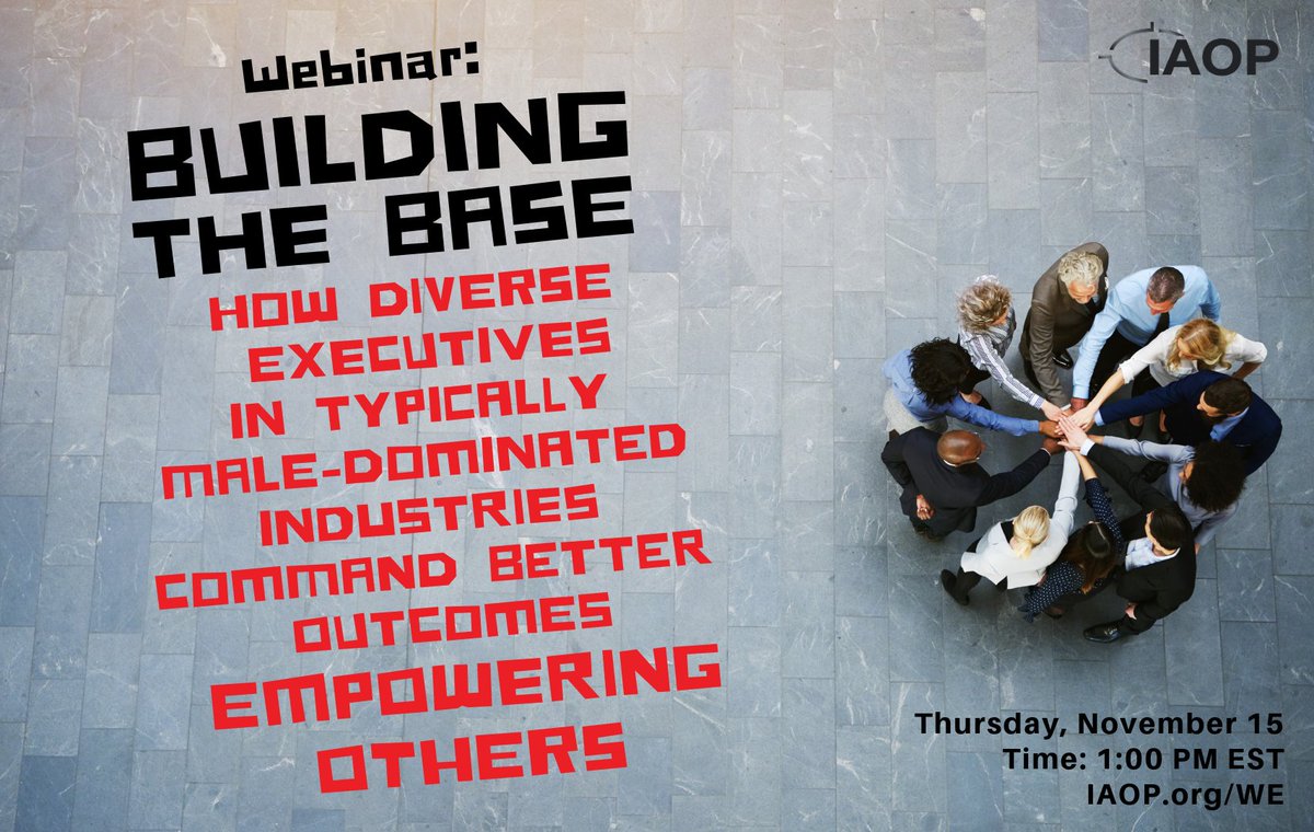 Join the converstaion brought to you by IAOP's Women Empowerment and Diversity chapter on Nov 15 at 1pm EST. Registration is now open at iaop.org/Content/23/162…