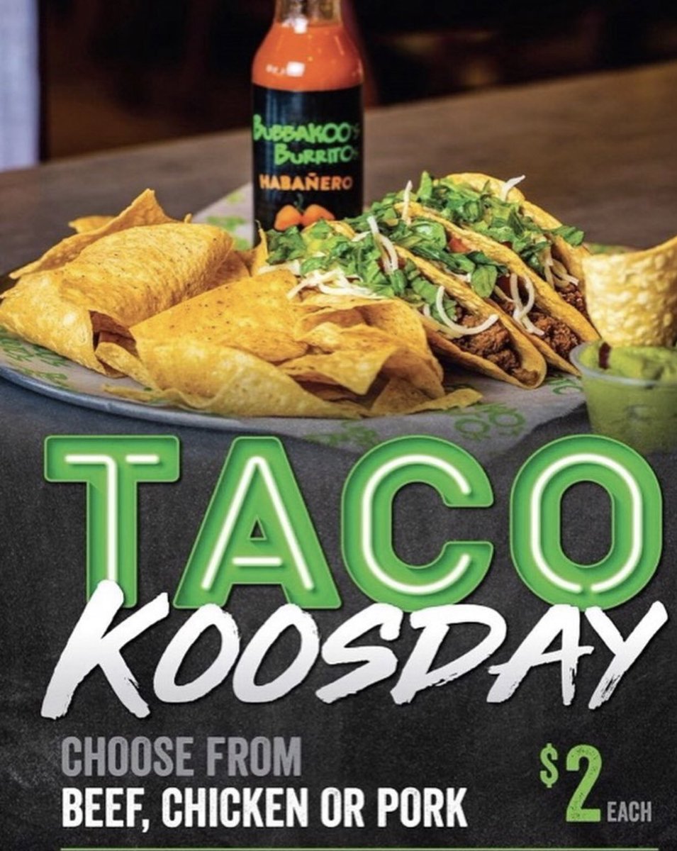 The @SLHPTA wanted to give a shout out to our newest 2018-2019 Gold Star Sponsor @Bubbakoos of Wall (located in the KMart Plaza)! Tonight is Taco Koosday! Thank you for supporting @slheights School #springlakeheights #walltownship #wallnj #walltownshipnj  #tacokoosday