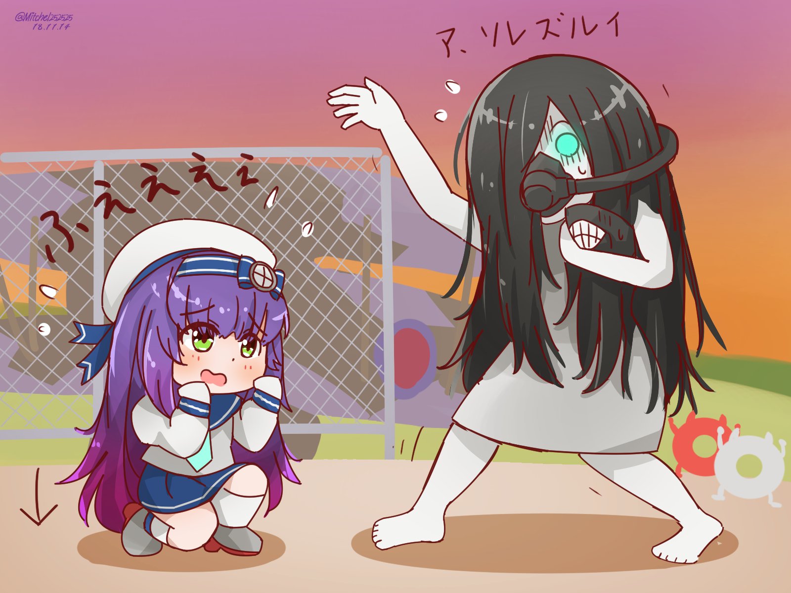 ミッチェル 待ち松輪 艦これ版深夜の真剣お絵描き60分一本勝負 艦これ版真剣お絵描き60分一本勝負 カ級の下半身はよく分からないので想像で描きました 後ろの飛行機らしきものはソードフィッシュのつもりです T Co Pcluvi4oqr Twitter