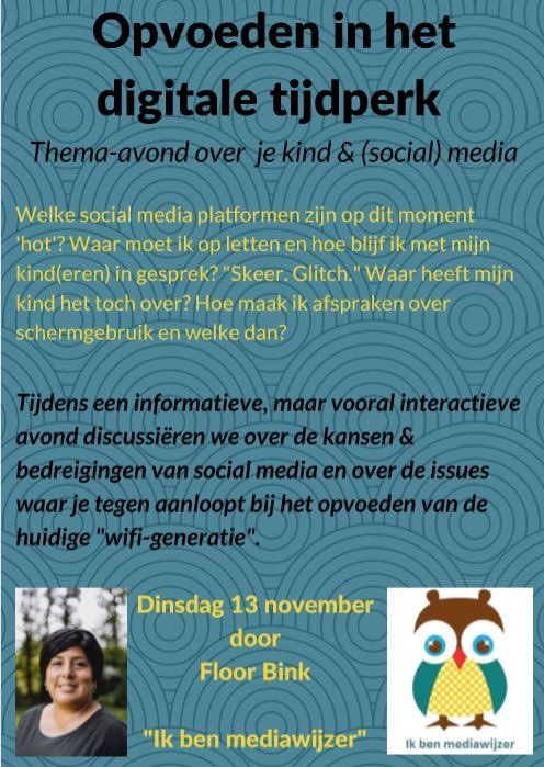 Vanavond in gesprek gegaan met ouders van leerlingen van @DeSchalmVught over #mediaopvoeding #privacy #veiliginternetten Leuk!