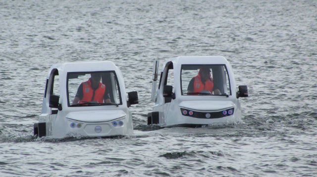 132. The Nobe 100 looks a little boat-y, which obviously made me think of amphibious vehicles and specifically this heroically adaptable rickshaw, the Salamander, made by Filipino disruptors H2O Technologies. Only a 6kW motor but it really does float: