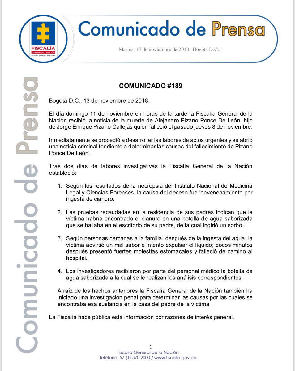 FiscaliaCol's tweet photo. #ATENCIÓN Comunicado de prensa # 189 https://t.co/MGdXvW5Doi