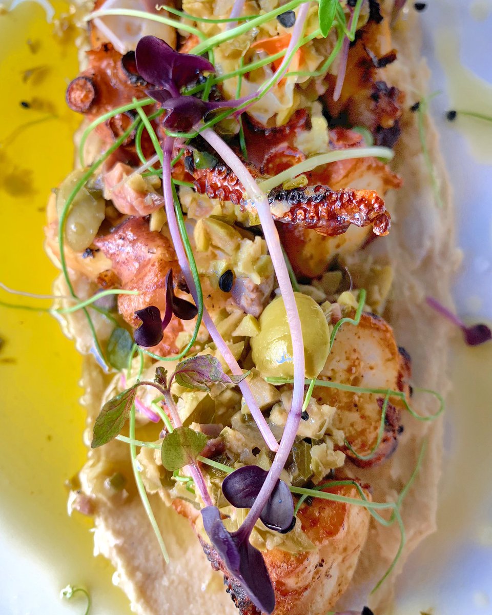 New Winter Item #PocoFam! ❄️ Grilled octopus, with a garlic puree &amp; broken olive tapenade. 👅