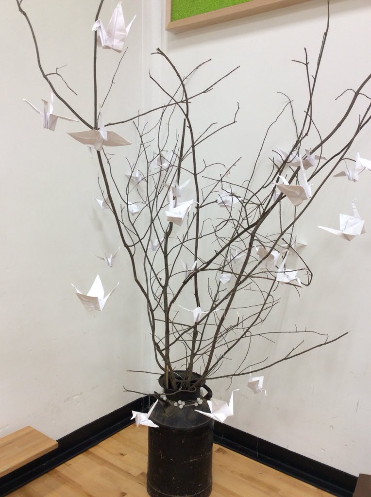 Msfinnsclass1's tweet photo. You could say many grade 5/6 students @newhalfmoonbay mastered folding origami paper cranes #cranesfordays #cranesinallsizes #cranesforpeace https://t.co/6bUtpdI2xs