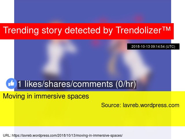 Virtualitizer's tweet image. Moving in immersive spaces #VirtualReality #potentialproducts virtualreality.trendolizer.com/2018/11/moving…