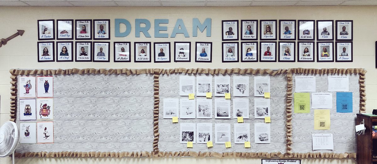 Ms. Jones, our Venture teacher, uses a Dream Wall to ignite her students’ dreams of future careers! Students have their photos and future careers posted as a reminder of what they’re working toward! #BuildingLeaders #InspiringScholars  #IgnitingDreams @pauldingboe
