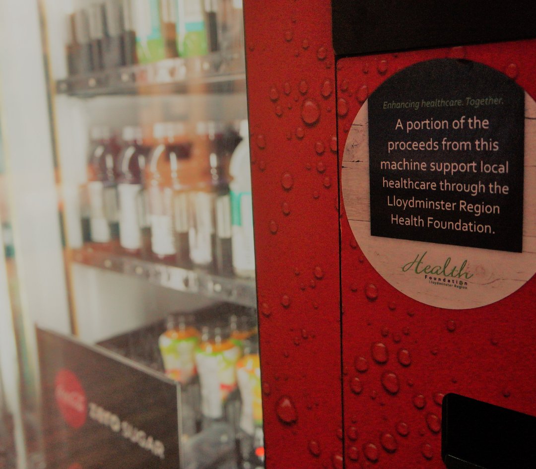 LloydRHF's tweet photo. Every purchase you make through vending machines at the Lloydminster Hospital goes to support healthcare in your community. #LRHF #EnhancingHealthcare https://t.co/CyptYfrmJy