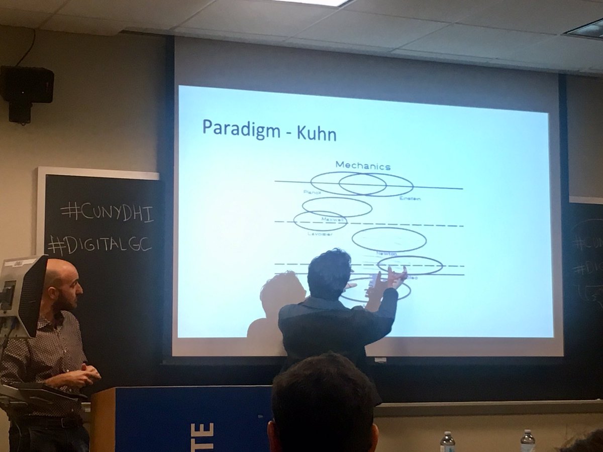 cunydhi's tweet photo. How do we visualize epistemology? Davide and Julian have some great ideas on this topic! #CUNYDHI https://t.co/TuLaicXmb5
