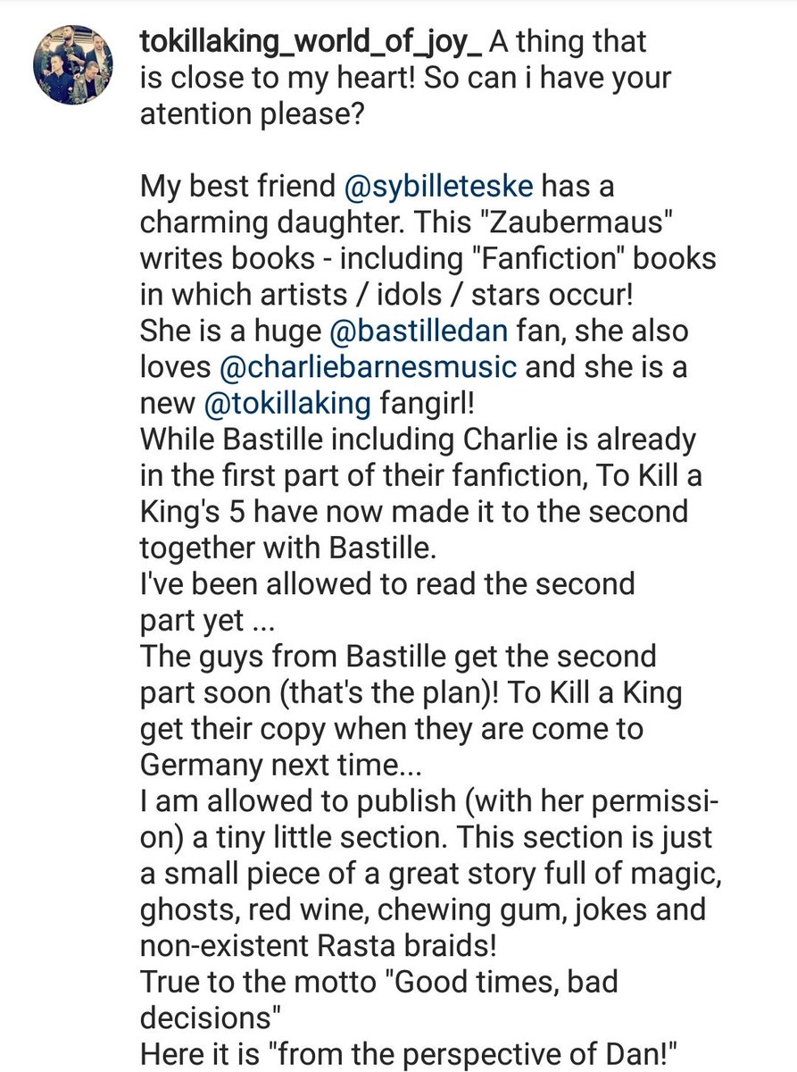 KillGermany's tweet image. #fanfiction #bastille #charliebarnes #tokillaking #youngwriter #hernameislisa #Zaubermaus #youngtalentedauthor #fangirl #lisateske