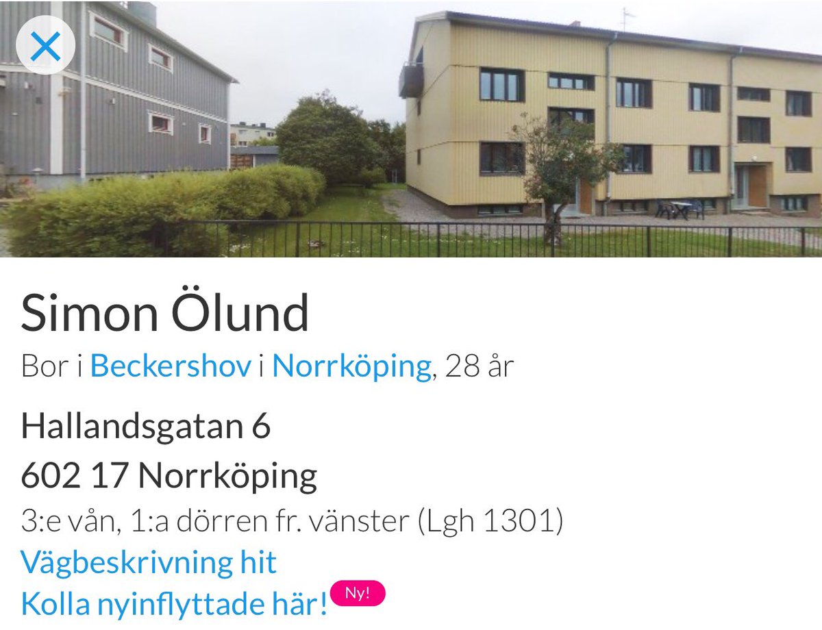 Jowathan1's tweet photo. Tjejer eller familjer med döttrar som bor eller har planer på att flytta till Norrköping borde akta sig från att flytta in i närheten av denna adress då där bor en man (info på bilder) som uttrycker sig öppet om att våldta &amp; skada tjejer. Video på ett av hans uttalanden i tråd!! https://t.co/PCOGqXgQA1
