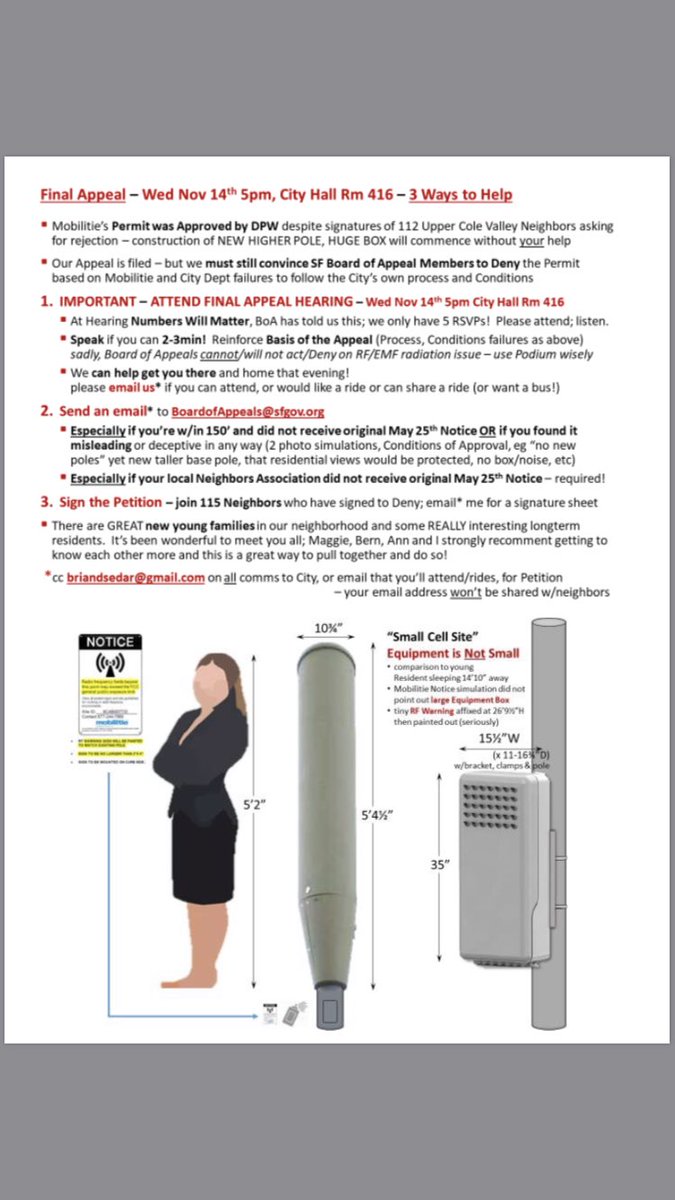 It’s been a long time! Helping <a href="/findiamerican/">HK</a> - Please attend - Wed @ 5pm - City Hall Rm 416. FINAL APPEAL for cell site permitted w/o following process on Shrader St. Local grps are required to be notified by the TelCo but <a href="/colevalleysf/">colevalleysf</a>, CVIA and  <a href="/haighteration/">Haighteration</a> NEVER were.