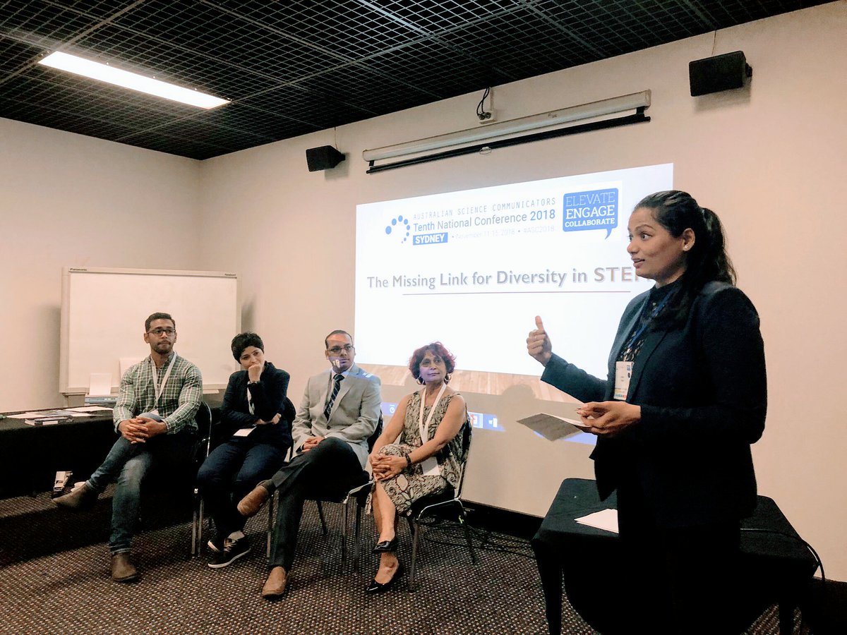 Manoj_KumarUTS's tweet photo. Joined the panel members and delivered a talk for the session "Missing link for Diversity in STEM" at Australian Science Communicator 2018(#asc2018
For me diversity in research help to connect with broader scientific communities &amp; provide better learning and growth opportunities https://t.co/skbNi0hUQe