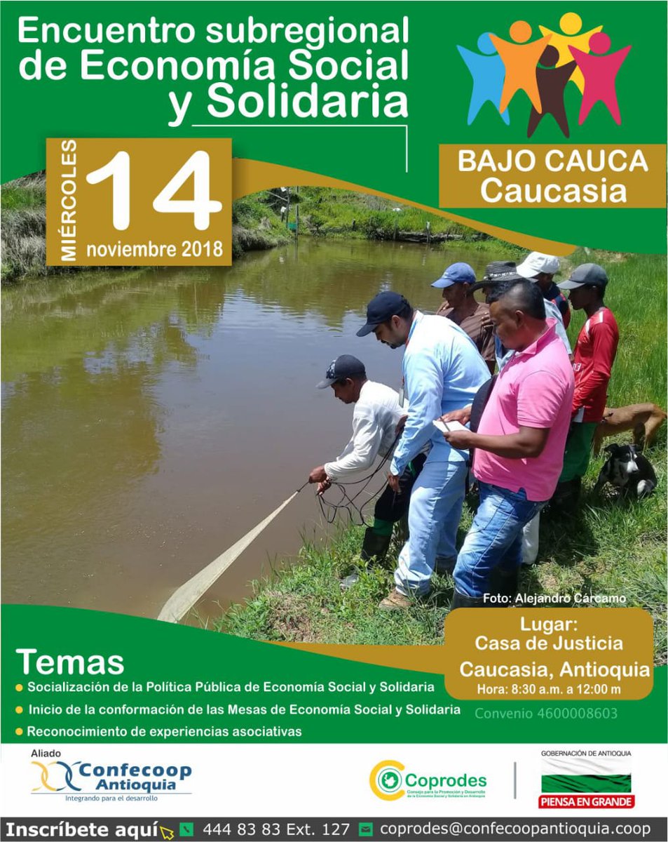 UNNCOL's tweet photo. Cordial invitacion a este importante encuentro de economía social y solidaria que se realizará en el municipio de Caucasia ! anímate y participa ! https://t.co/nEGc42XTMc