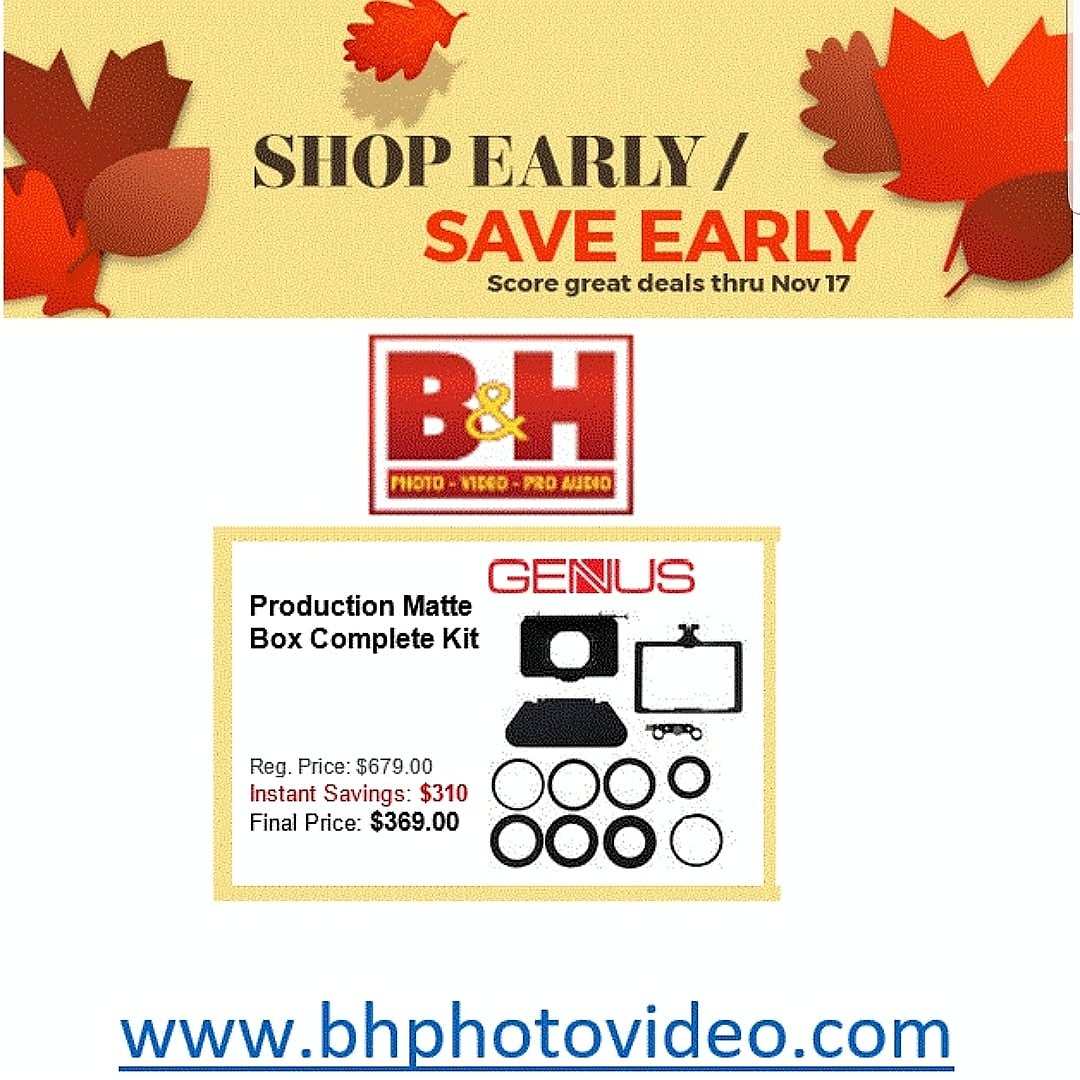 genus_products's tweet photo. Shop early to save early!! #accessories #backpacker #cinema #cinematographer #camera #polarizer #ndfilter #cameragear #cameraman #filmmaker #filter #gopro #genustech #genus #scriptshade #like #mattebox #hybridshooters #sale #panasonic #panasonic #canondslr #cinicams https://t.co/NwRBfarI3A