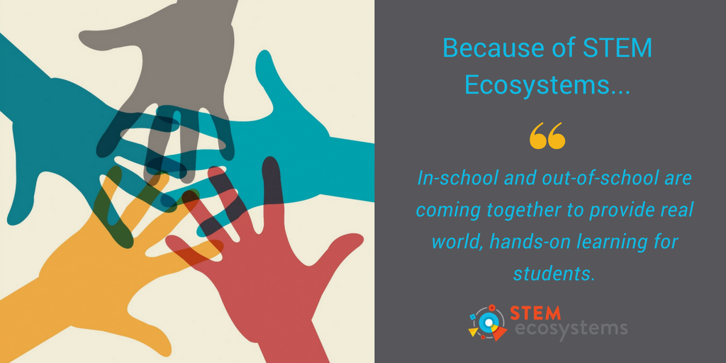 We don't just say "We should collaborate" - we do it, within our cities, and city-to-city across the globe. We are #STEMEcosystems and we're improving #STEMeducation
