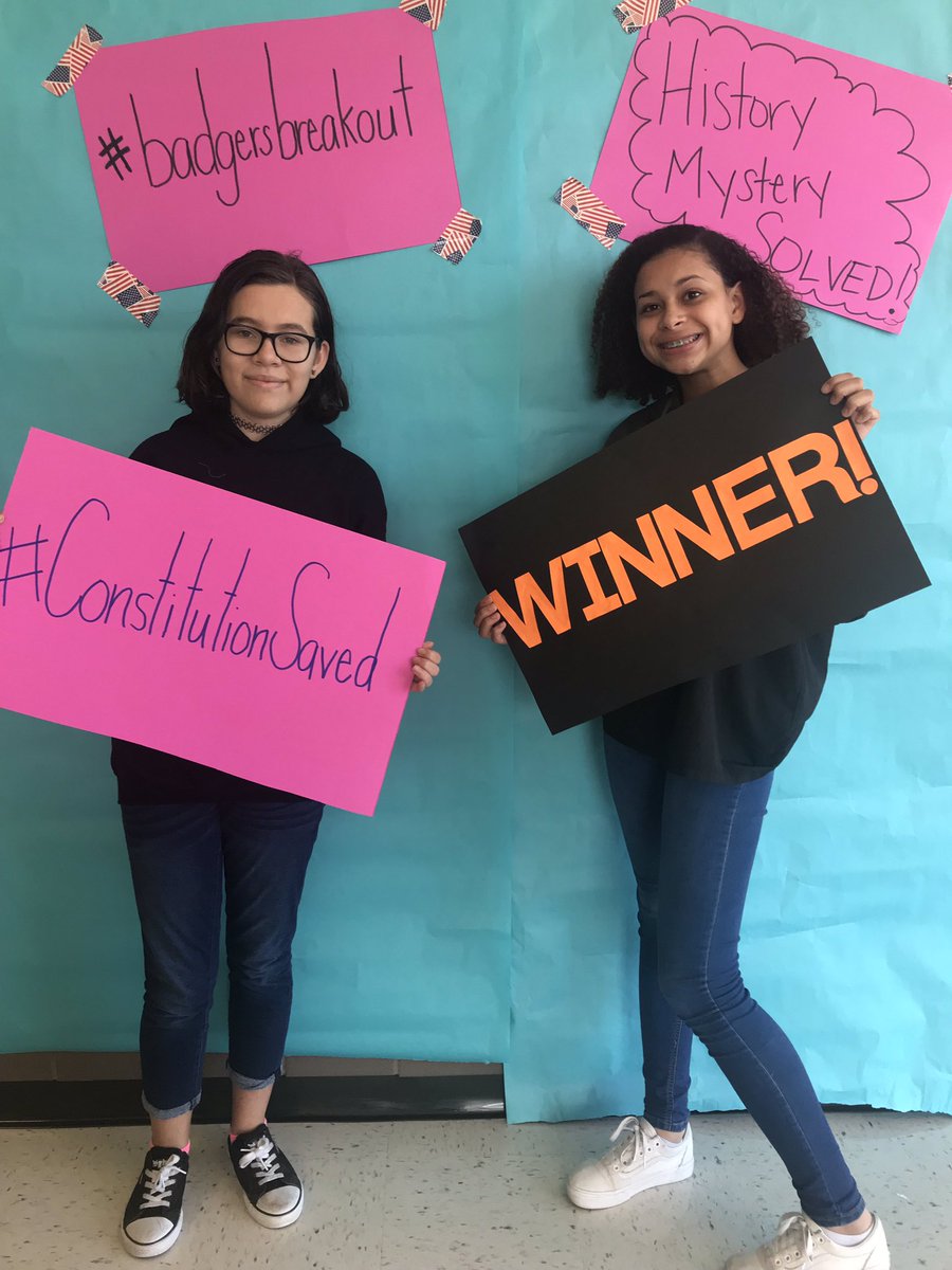 EdWillkie's tweet image. EWMS US History classes created a Constitution escape room today! #badgerbreakout